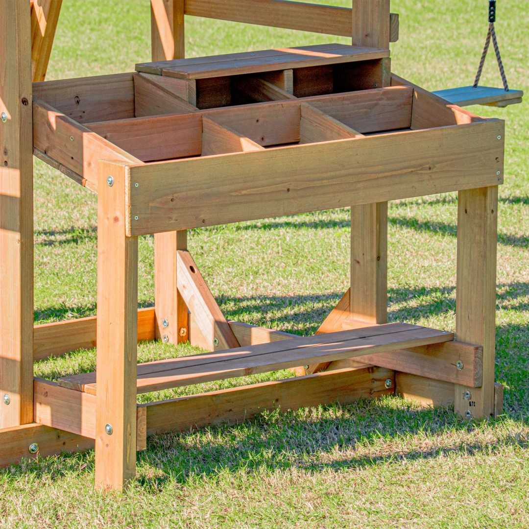 AXI Mitch play tower Duży Plac Zabaw Drewniany Zjeżdżalnia Hustawki Ścianka Wspinaczkowa Wieża
