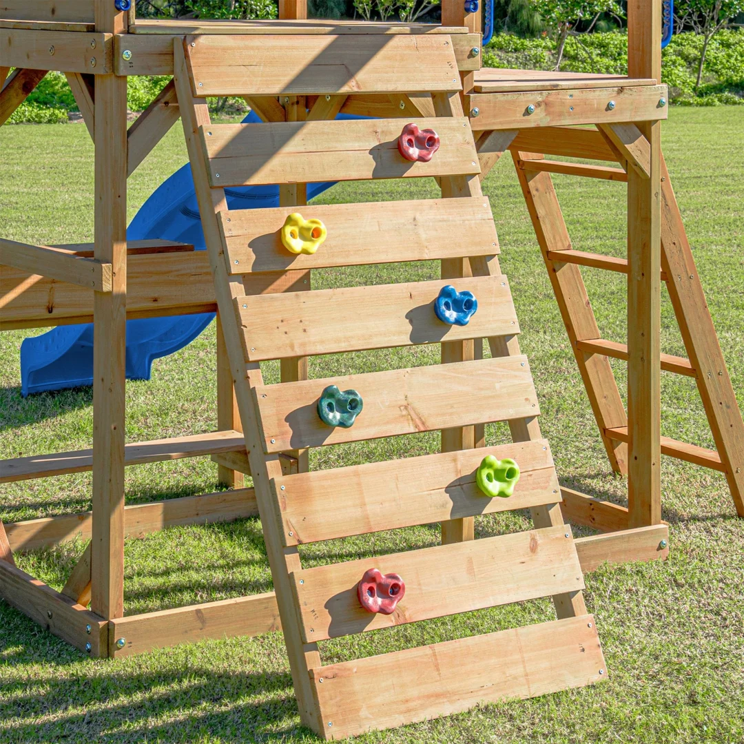 AXI Mitch play tower Duży Plac Zabaw Drewniany Zjeżdżalnia Hustawki Ścianka Wspinaczkowa Wieża