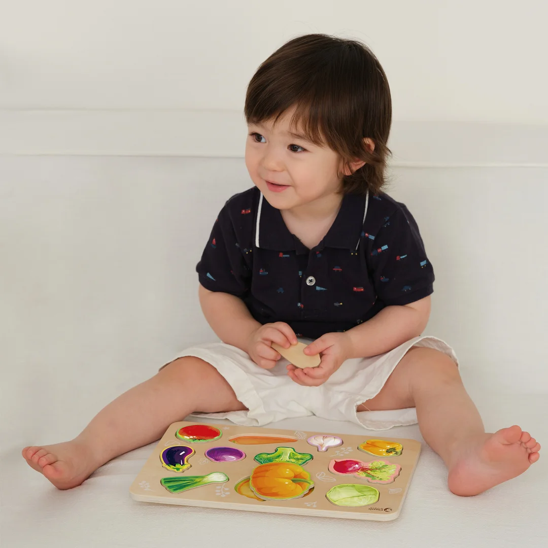 CLASSIC WORLD Drewniana Układanka Montessori Warzyw