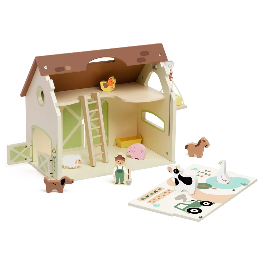 CLASSIC WORLD Drewniany Domek Farma Vintage Zestaw