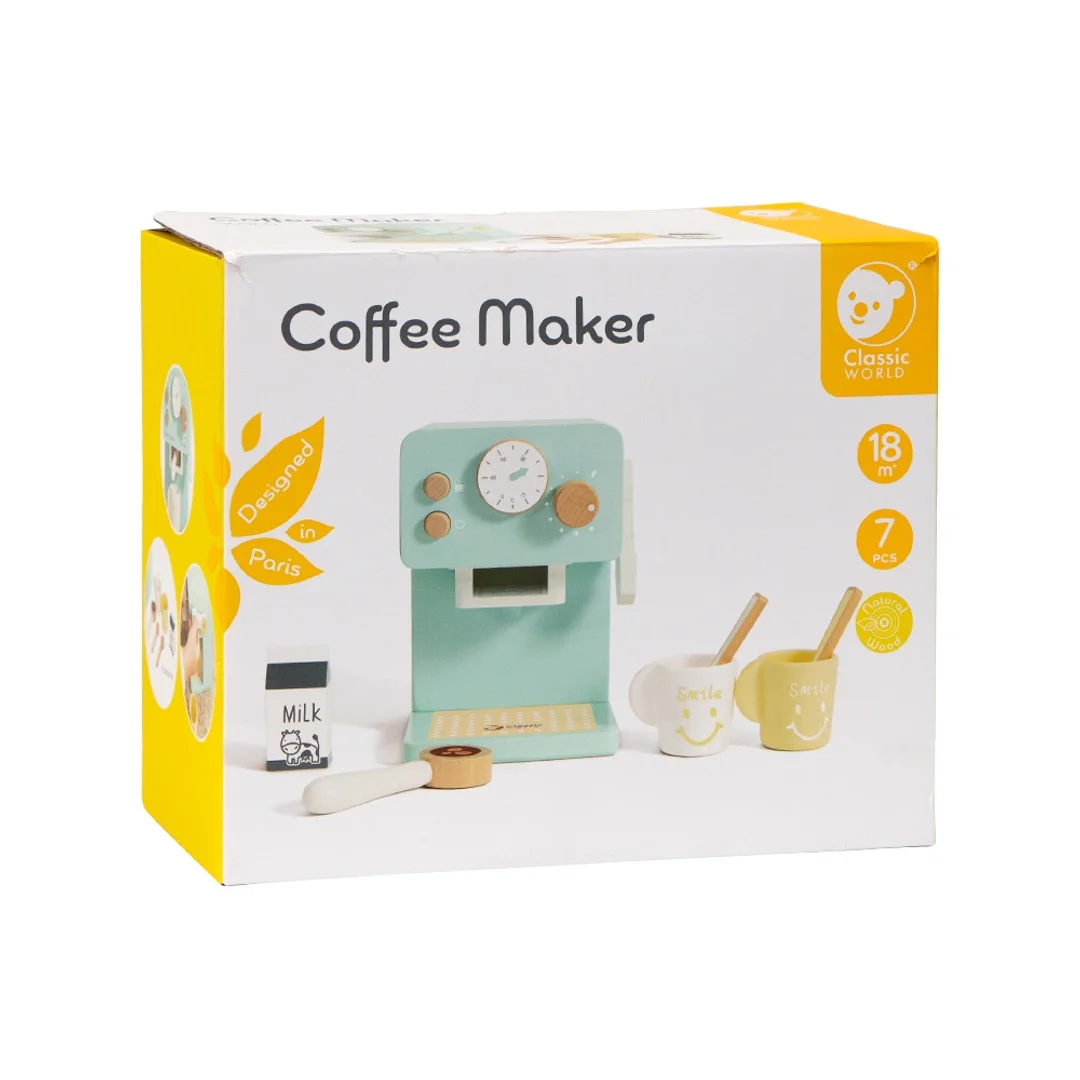CLASSIC WORLD Ekspres do Kawy Drewniany dla Dzieci Mały Barista