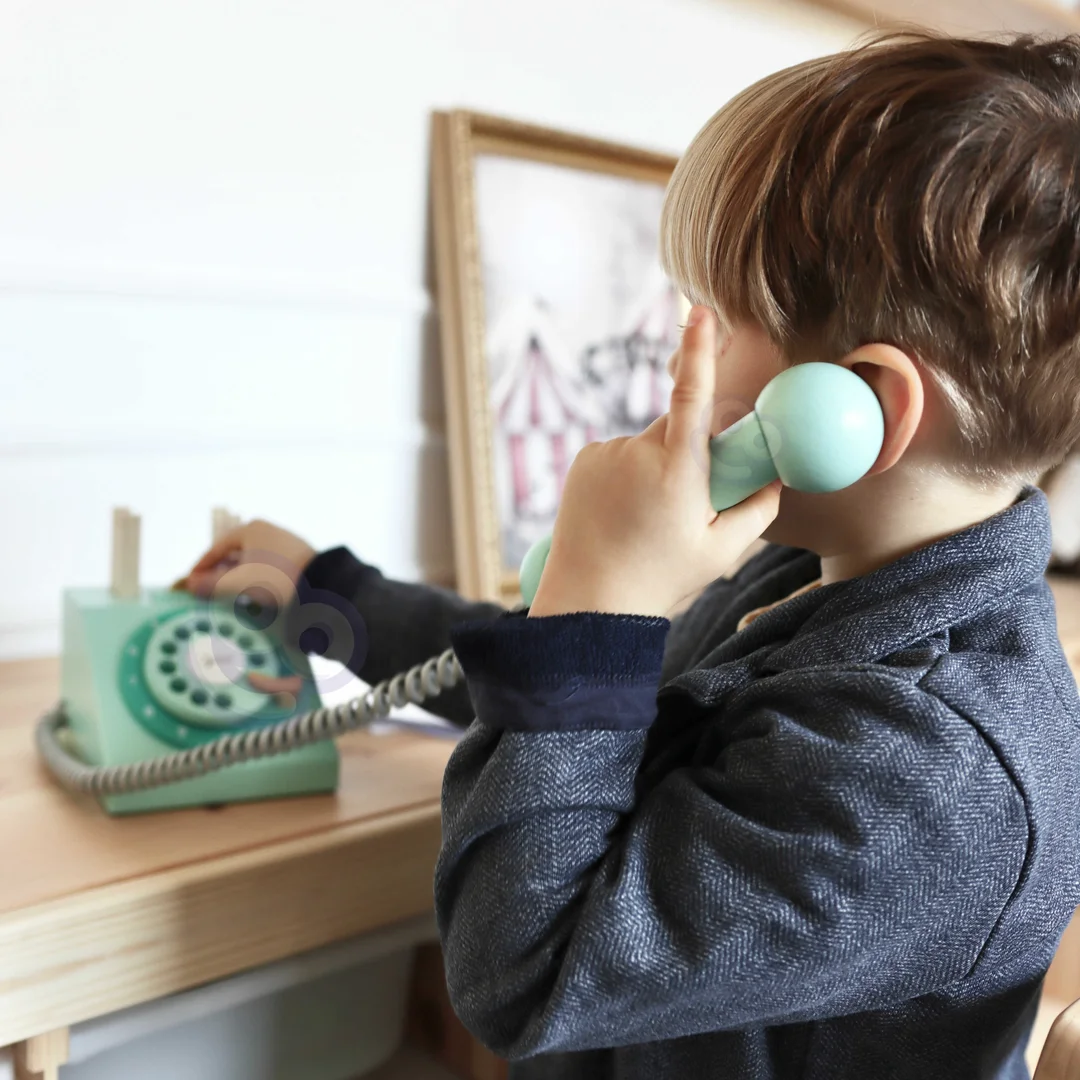 CLASSIC WORLD Klasyczny Drewniany Telefon dla