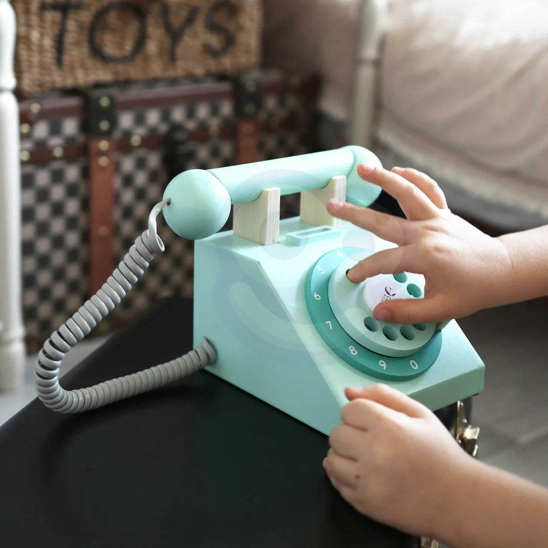 CLASSIC WORLD Klasyczny Drewniany Telefon dla