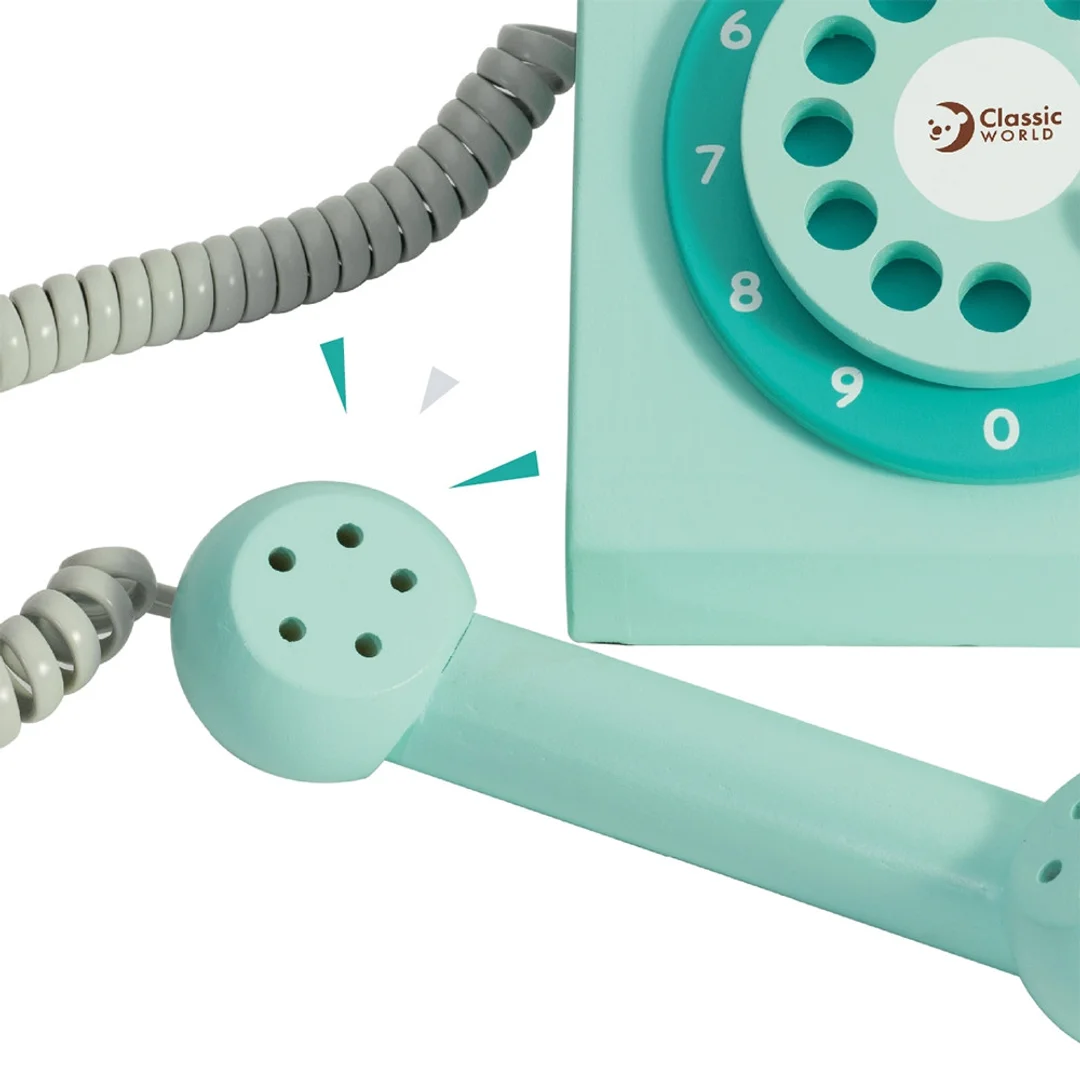 CLASSIC WORLD Klasyczny Drewniany Telefon dla