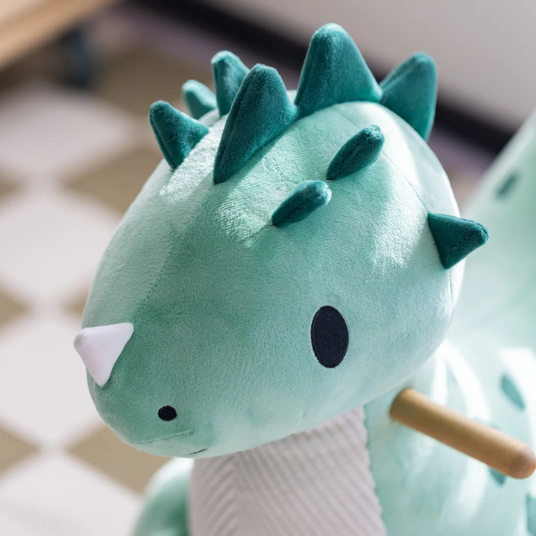 CLASSIC WORLD Miękki Pluszowo Drewniany Bujak Dinozaur na Biegunach