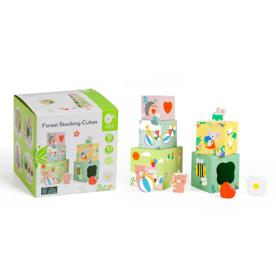 CLASSIC WORLD Układanka Kostki Box Leśna Piramidka FSC