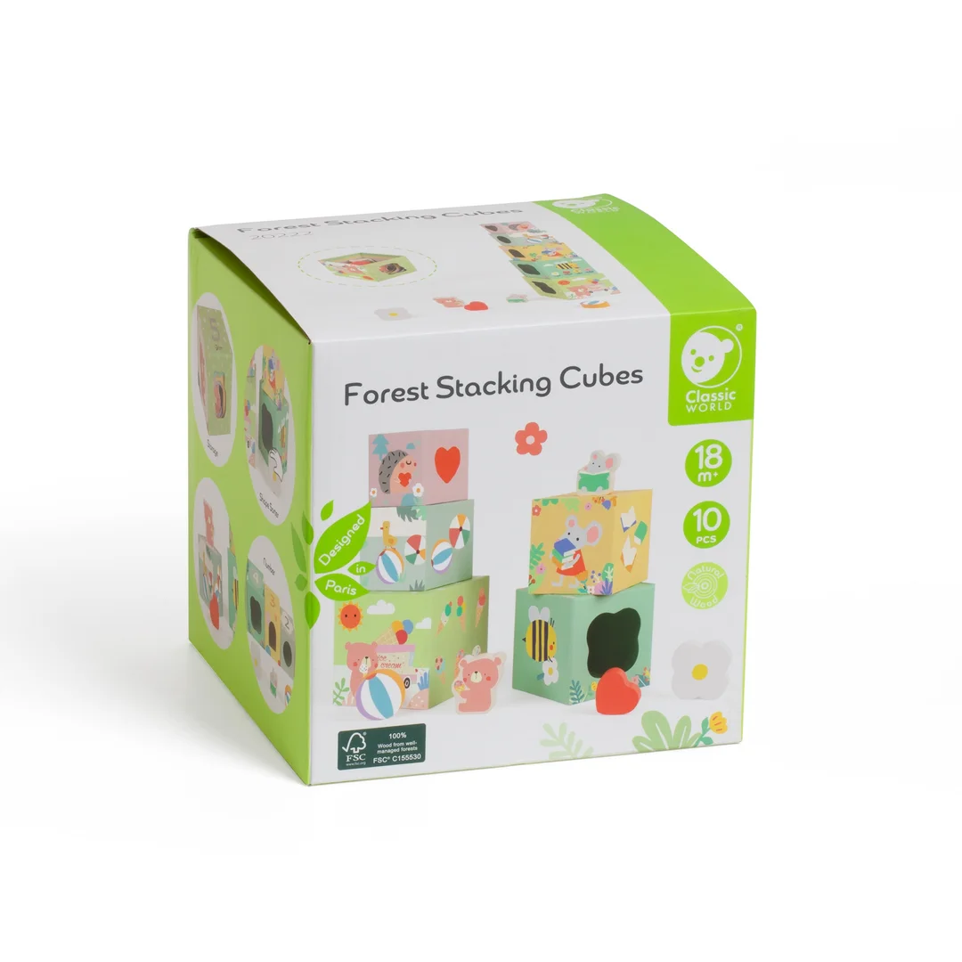 CLASSIC WORLD Układanka Kostki Box Leśna Piramidka FSC