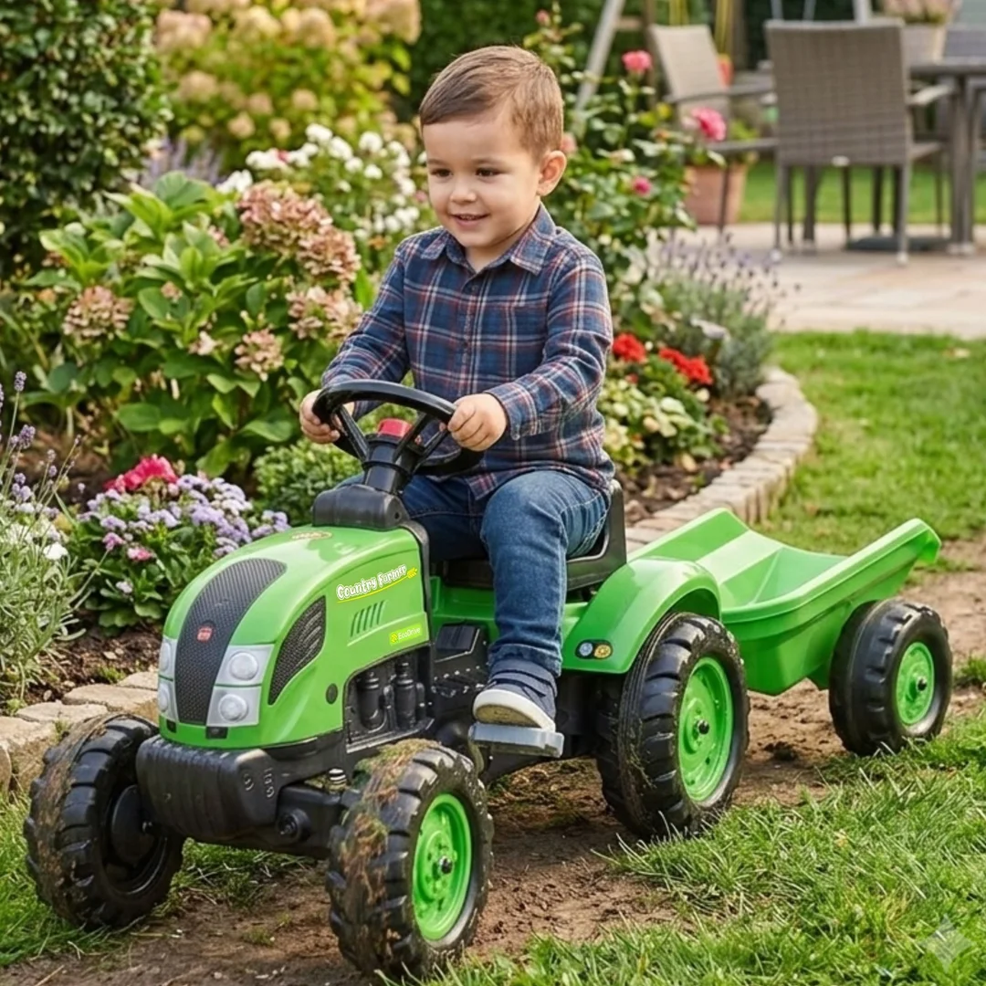 FALK Country Farmer Traktorek na Pedały z Przyczepką