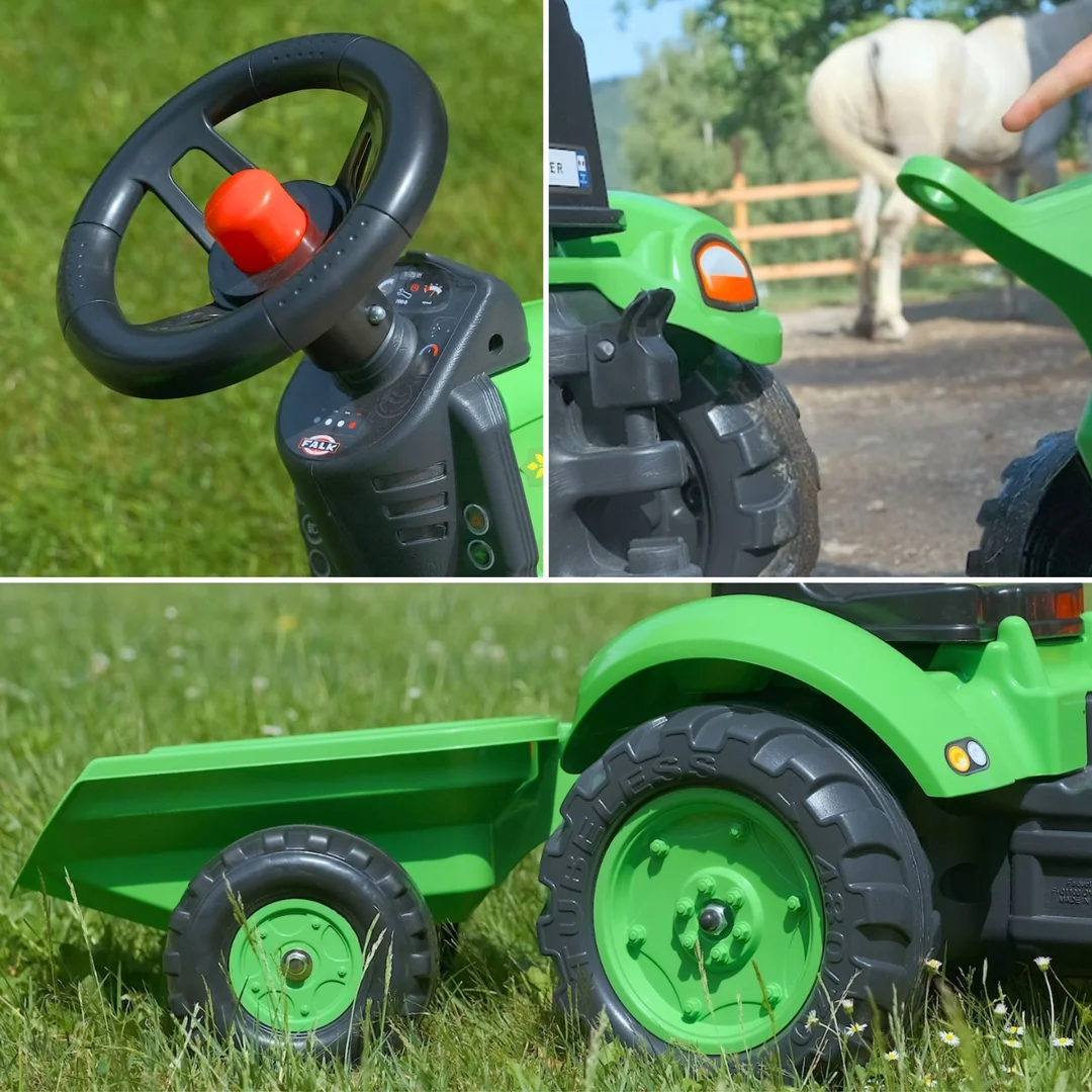FALK Country Farmer Traktorek na Pedały z Przyczepką