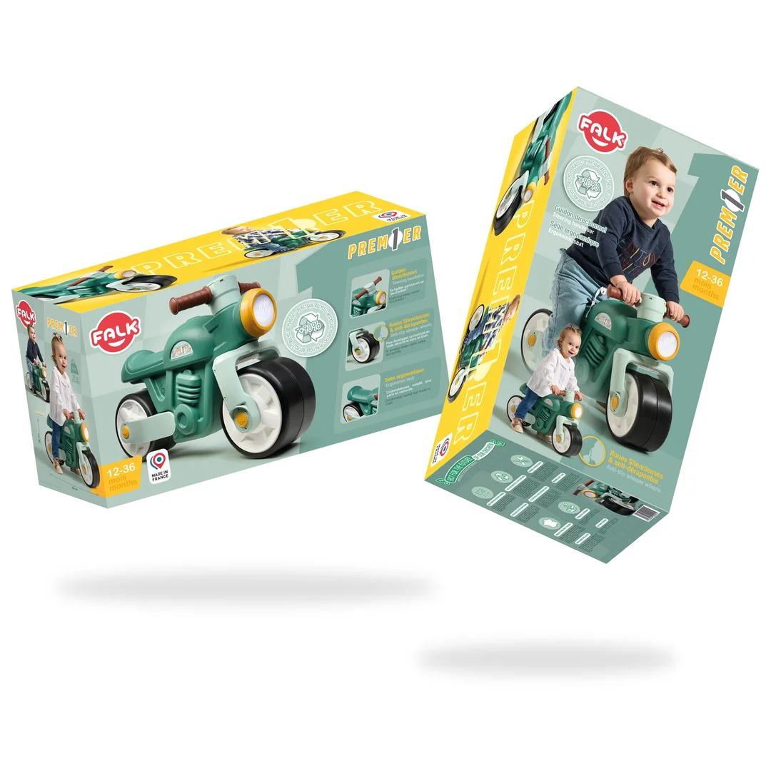 Falk Jeździk Motorek Biegowy Zielony Retro Odpychacz Ciche