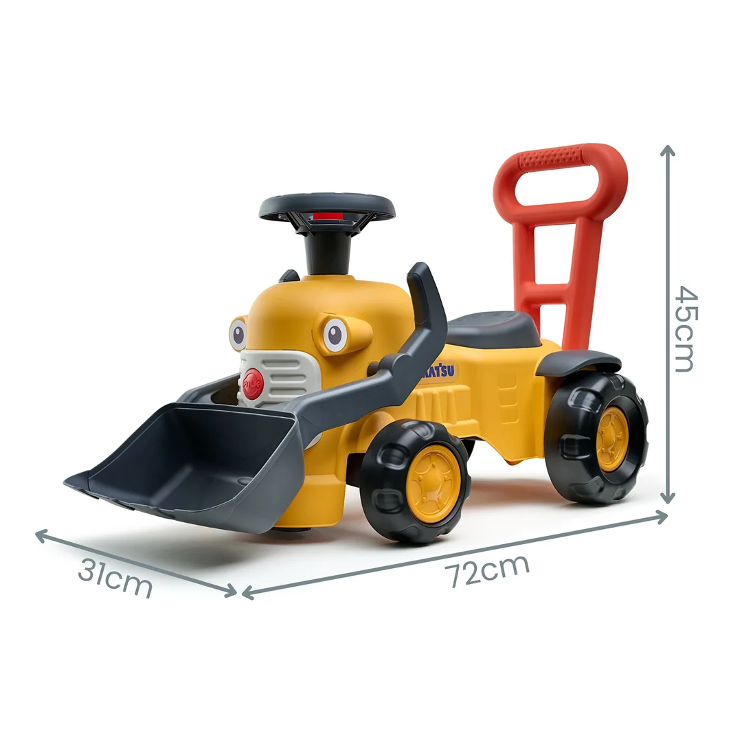 FALK Jeździk Traktor Koparka Komatsu z Łyżką i Klaksonem