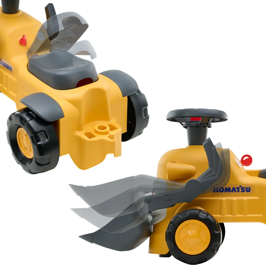 FALK Jeździk Traktor Koparka Komatsu z Łyżką i Klaksonem