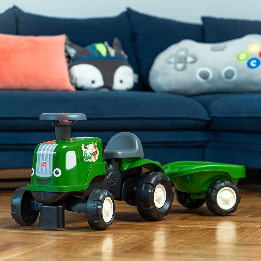 FALK Jeździk Traktor z Przyczepą Birdy Farm