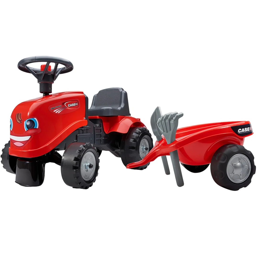 FALK Jeździk Traktorek Baby Case IH Ride On Czerwony z Przyczepką miesięcy