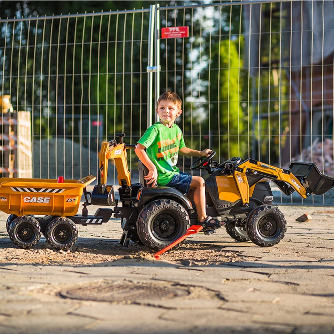FALK Traktor Z Przyczepką Łyżka Case IH Pomarańczowy