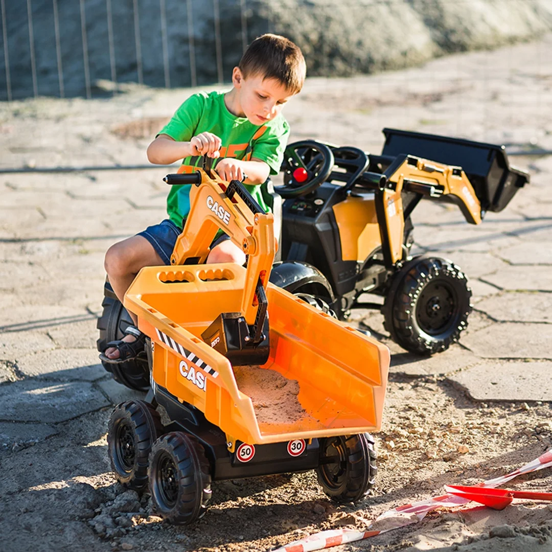 FALK Traktor Z Przyczepką Łyżka Case IH Pomarańczowy