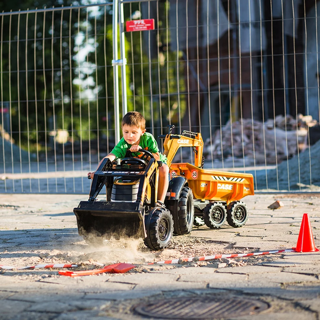FALK Traktor Z Przyczepką Łyżka Case IH Pomarańczowy
