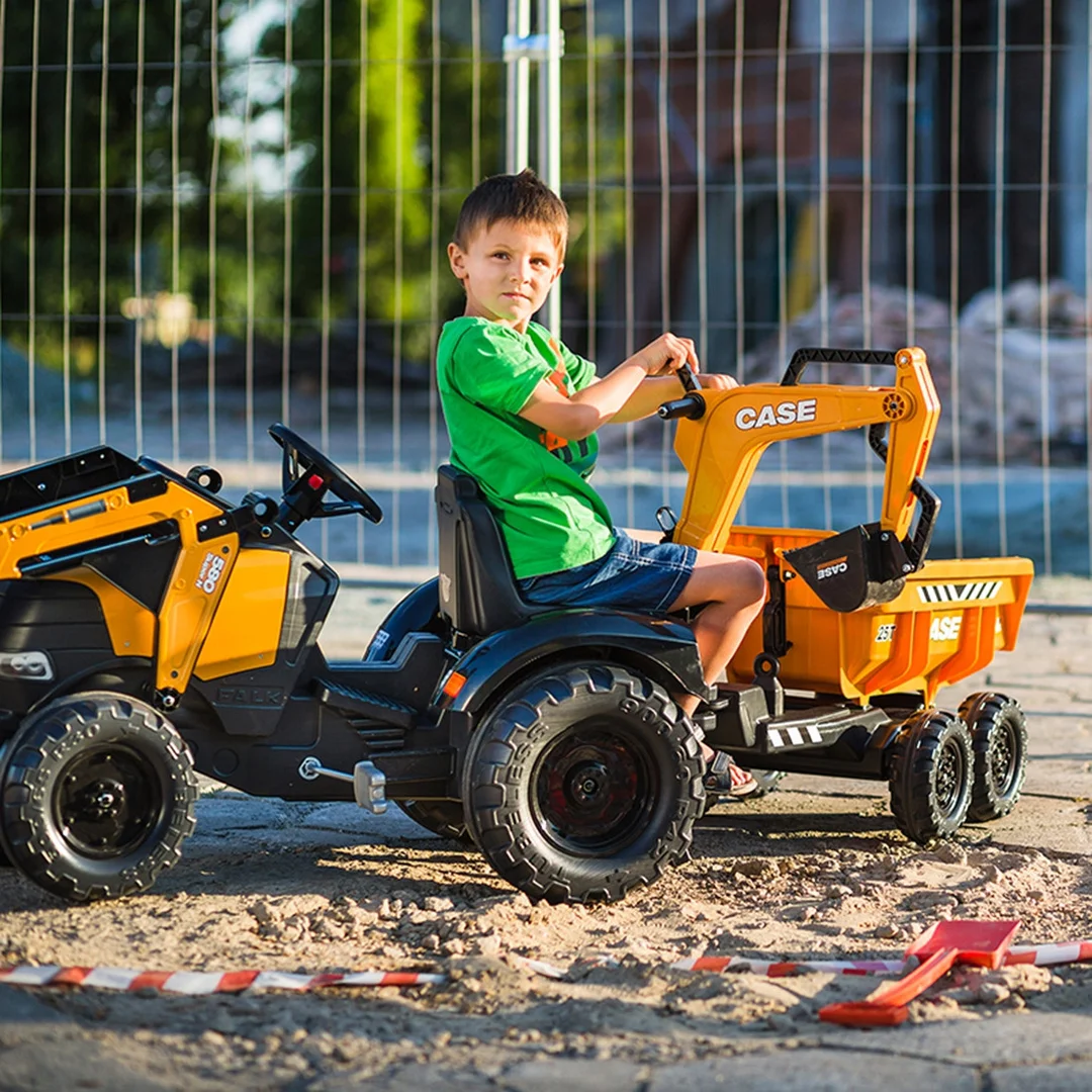 FALK Traktor Z Przyczepką Łyżka Case IH Pomarańczowy