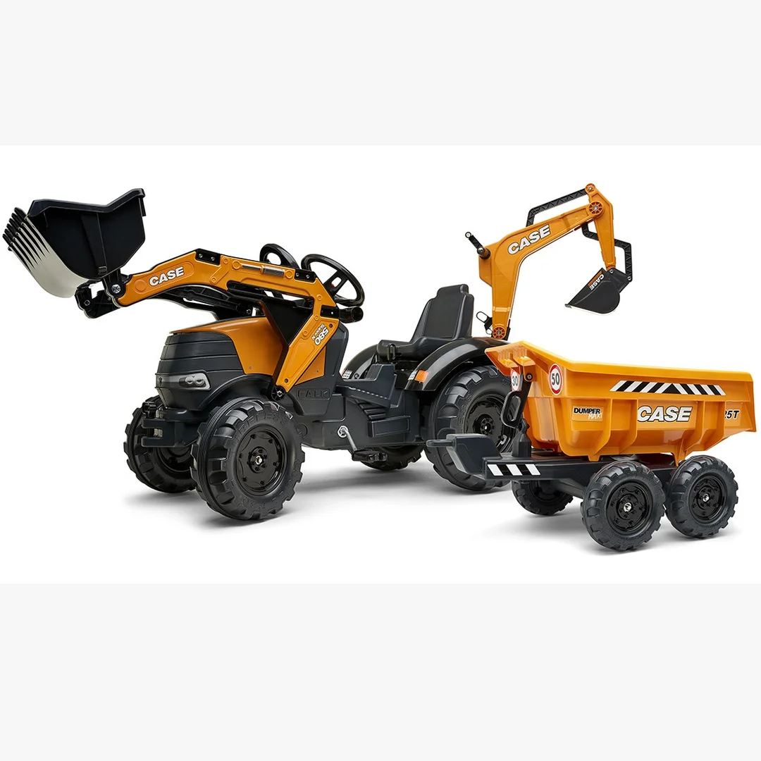 FALK Traktor Z Przyczepką Łyżka Case IH Pomarańczowy