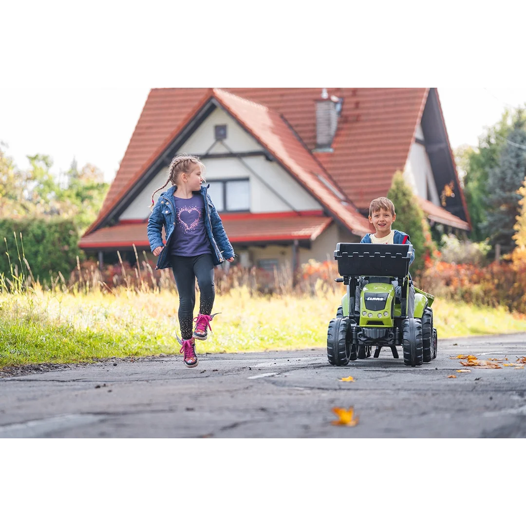 FALK Traktor CLAAS na Pedały z Przyczepą Łyżką i Spychaczem