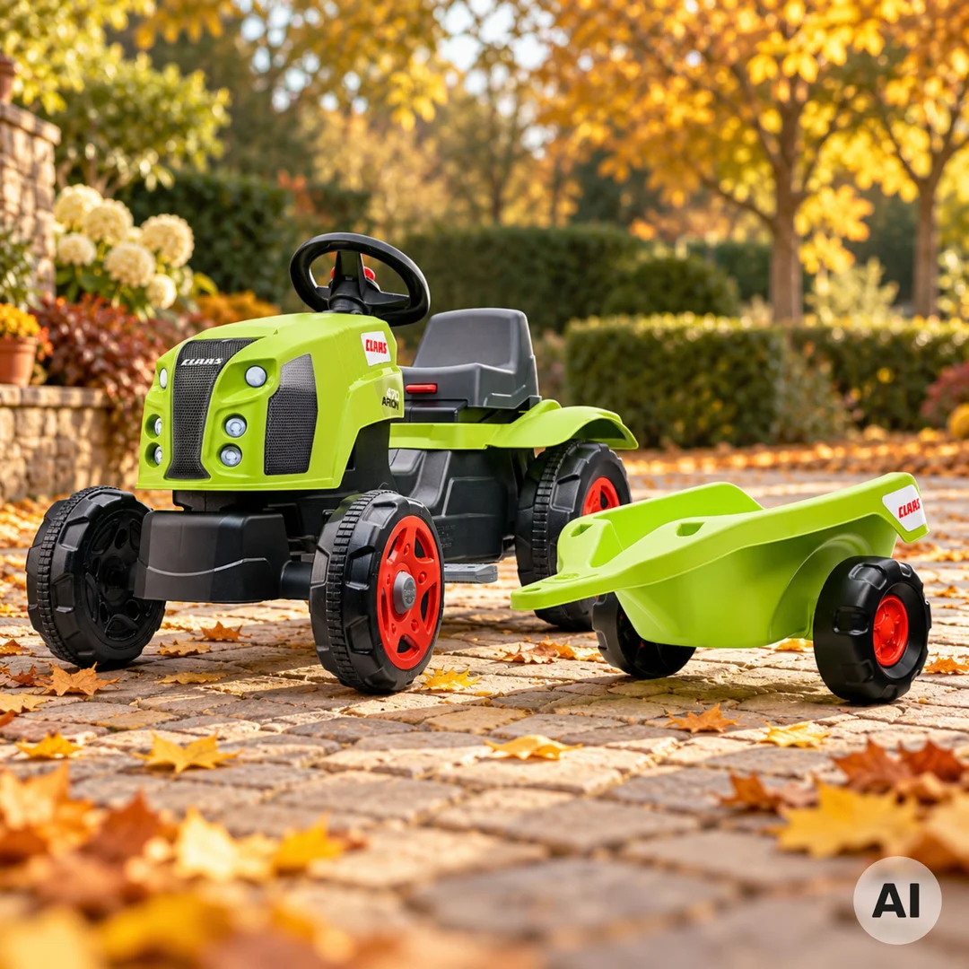 FALK Traktor na Pedały Claas z Przyczepą i Otwieraną Maską