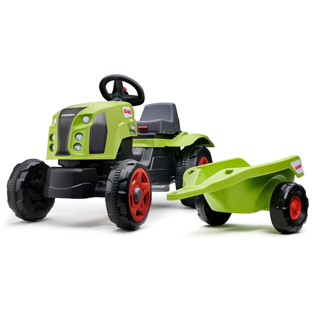 FALK Traktor na Pedały Claas z Przyczepą i Otwieraną Maską
