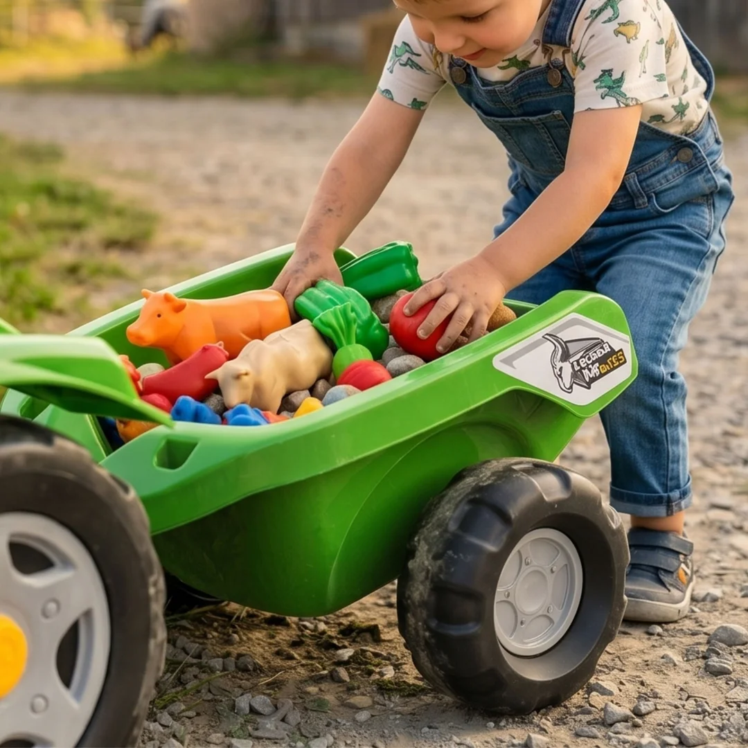 FALK Traktor na Pedały Claas Terra Maxx z Przyczepą i Otwieraną Maską