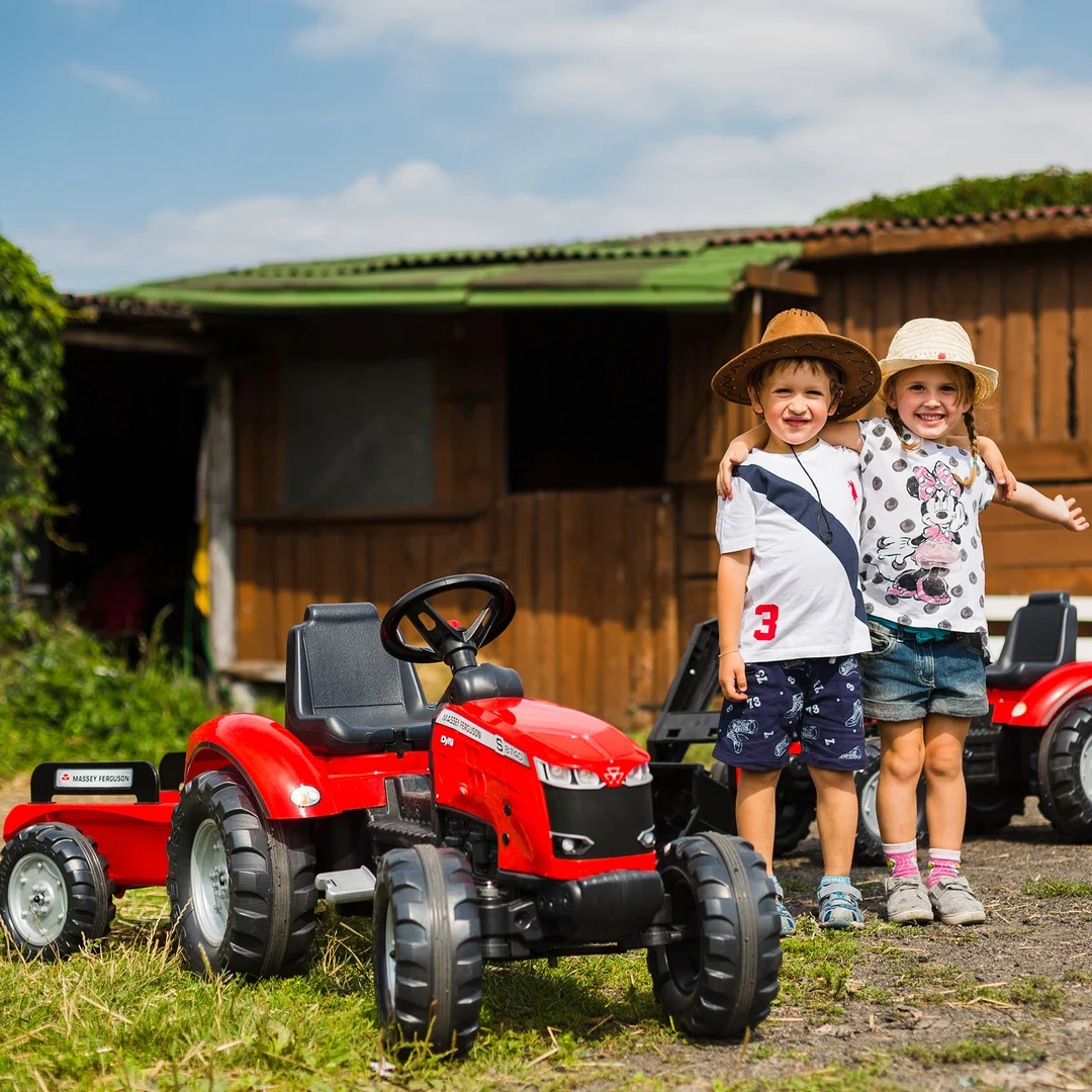FALK Traktor Na Pedały Massey Łyżka Przyczepa