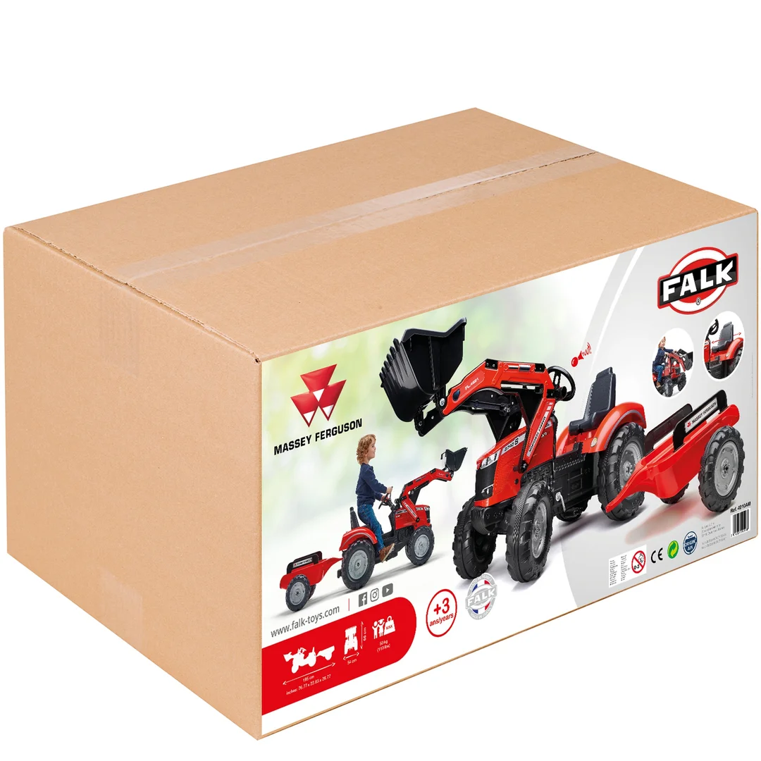 FALK Traktor Na Pedały Massey Łyżka Przyczepa