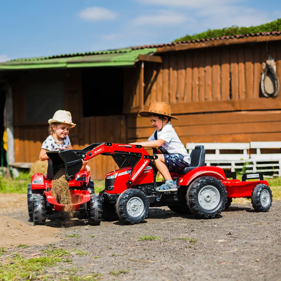 FALK Traktor Na Pedały Massey Łyżka Przyczepa