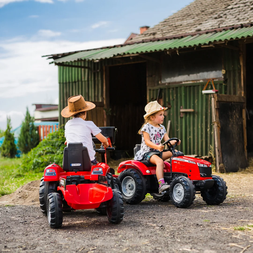 FALK Traktor Na Pedały Massey Łyżka Przyczepa