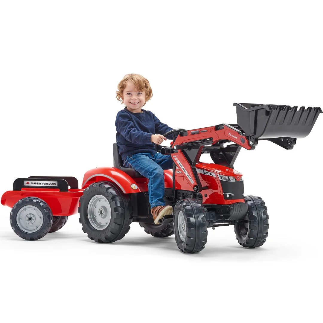 FALK Traktor Na Pedały Massey Łyżka Przyczepa