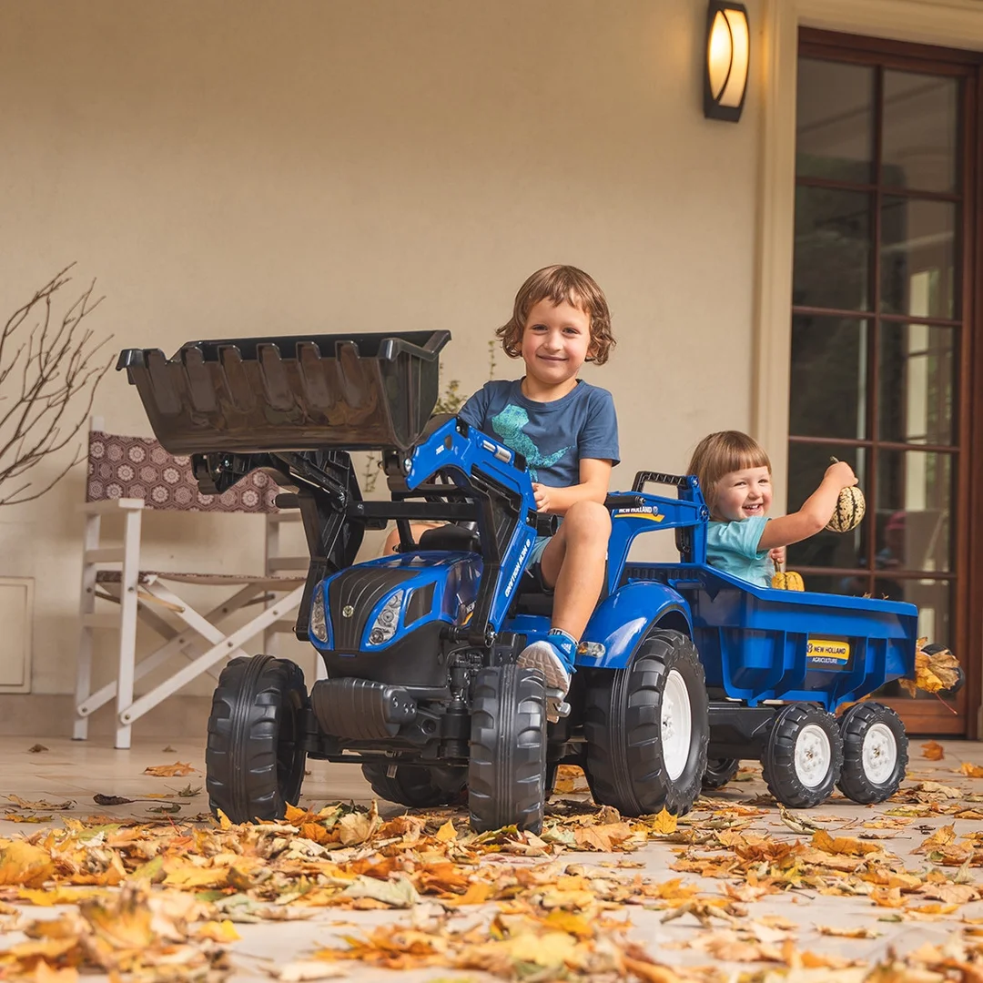 FALK Traktor na Pedały New z Koparką i Przyczepą