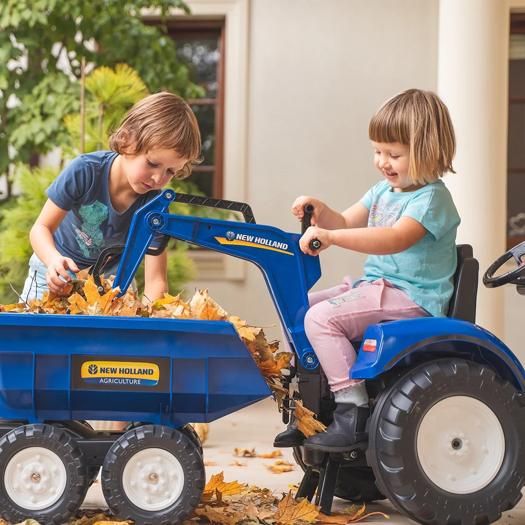 FALK Traktor na Pedały New z Koparką i Przyczepą