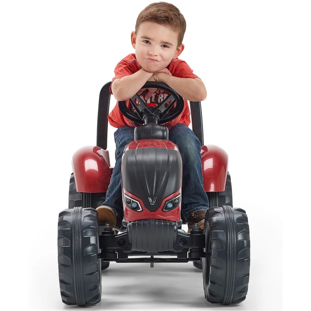FALK Traktor na Pedały Bordowy z Przyczepą
