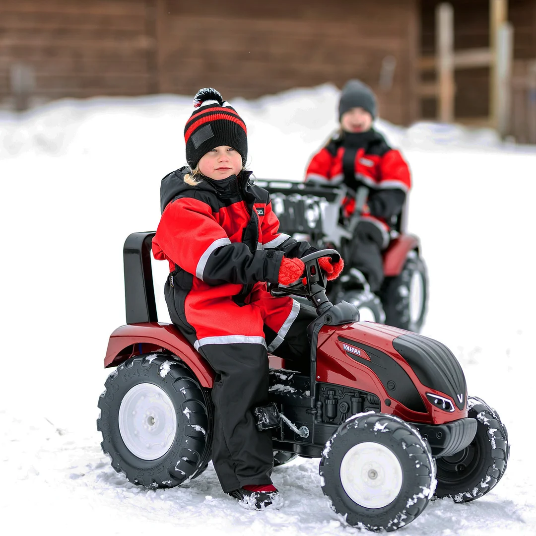 FALK Traktor na Pedały Bordowy z Przyczepą