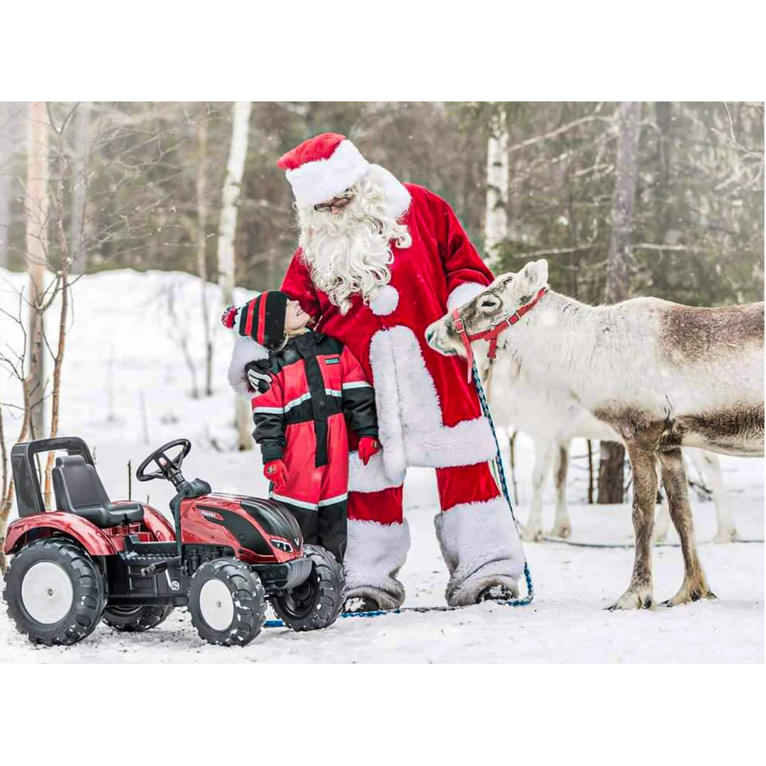 FALK Traktor na Pedały Bordowy z Przyczepą