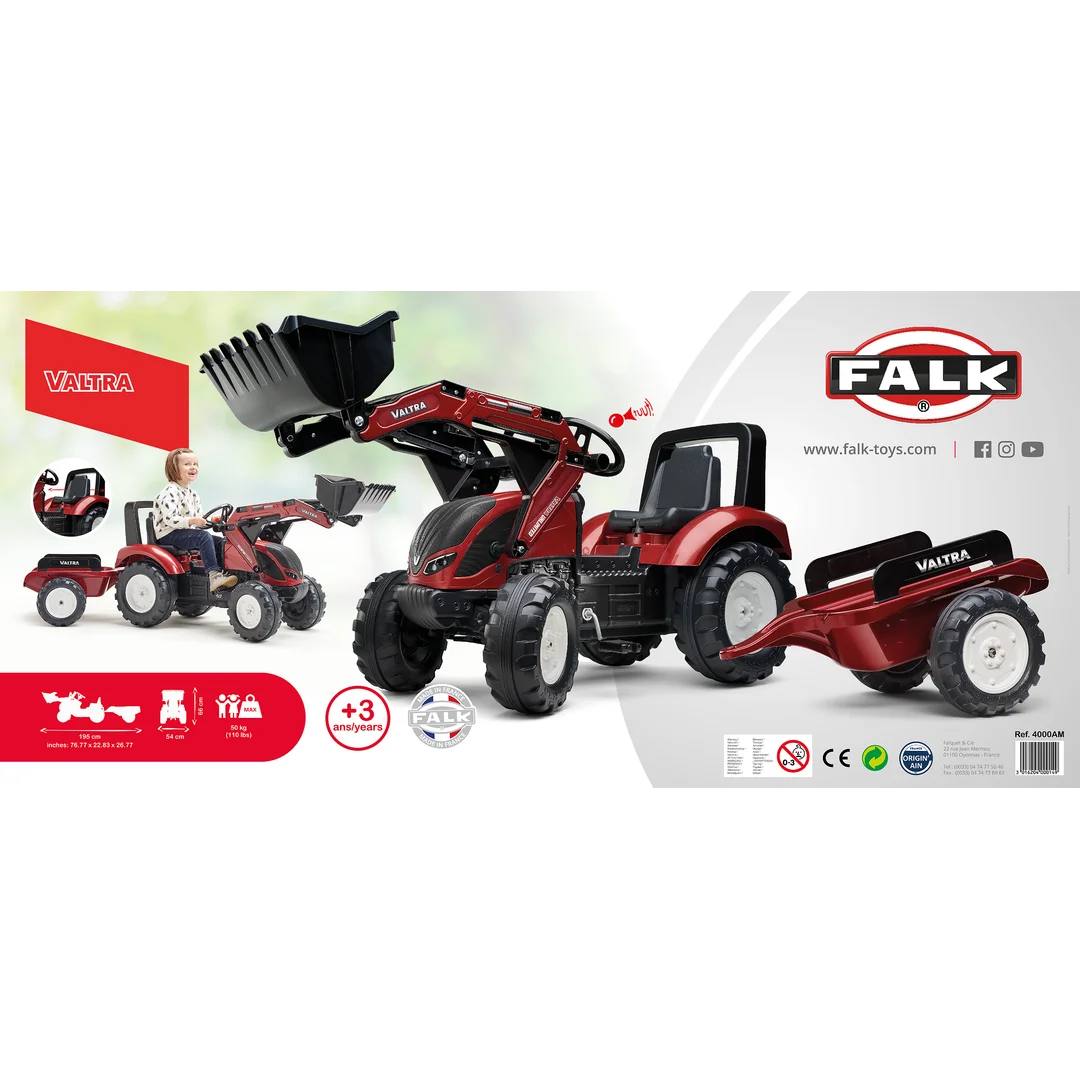 FALK Traktor na Pedały z Łyżką i Przyczepą