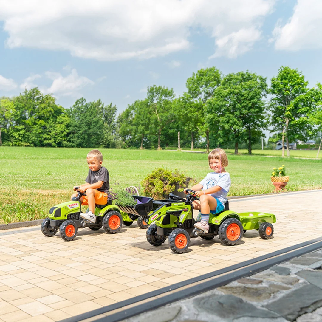 FALK Traktor na Pedały z Ładowarką i Przyczepą
