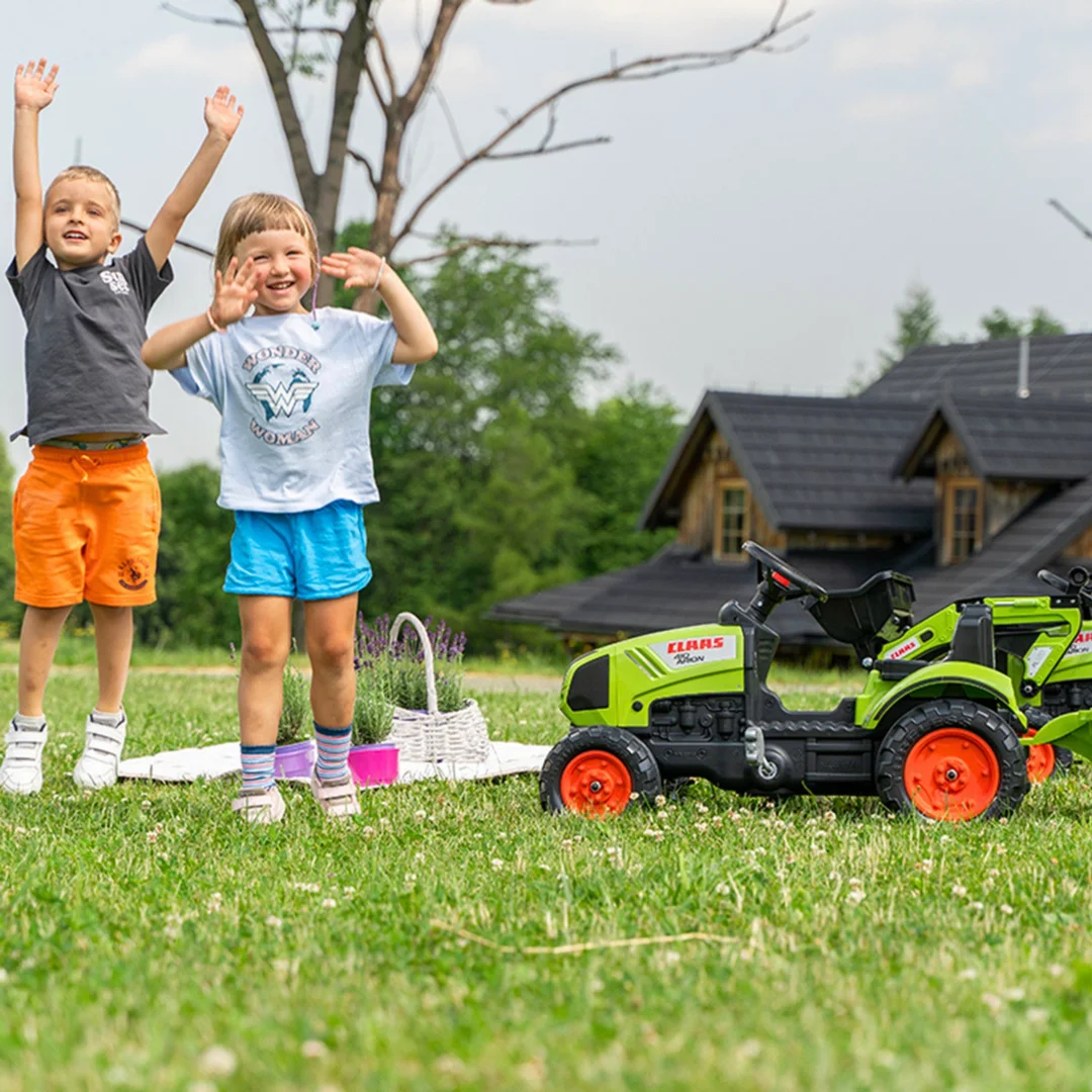 FALK Traktor na Pedały z Ładowarką i Przyczepą