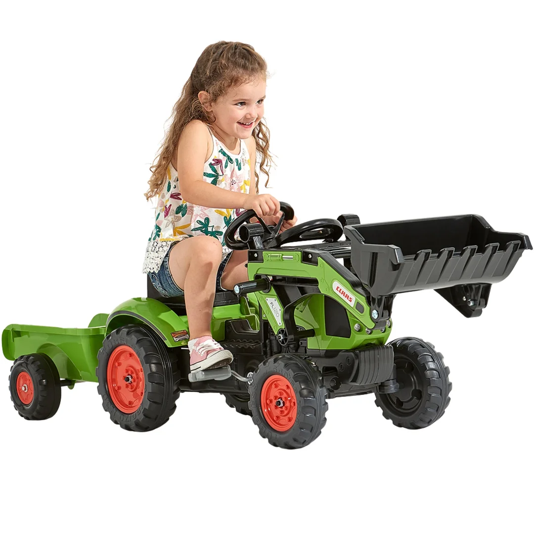 FALK Traktor na Pedały z Ładowarką i Przyczepą