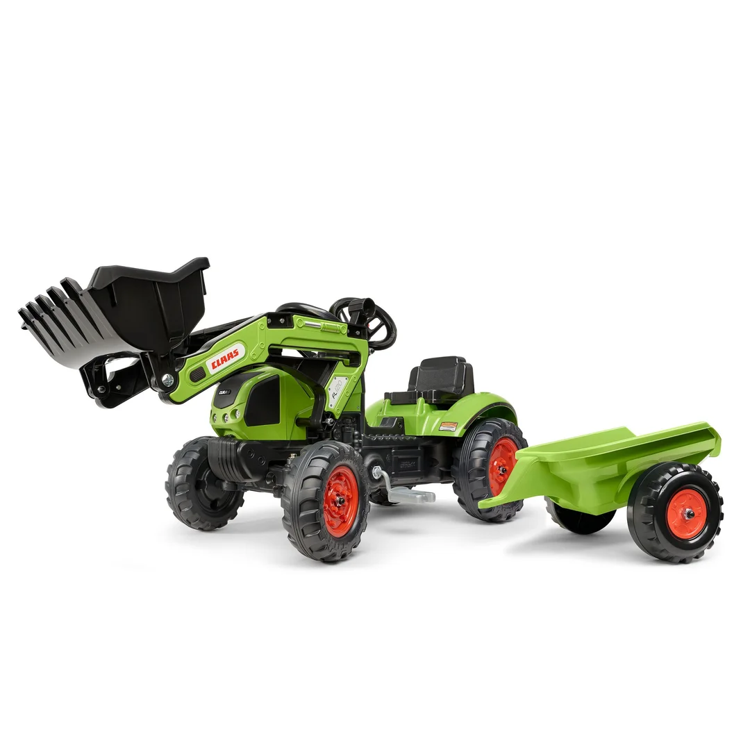 FALK Traktor na Pedały z Ładowarką i Przyczepą