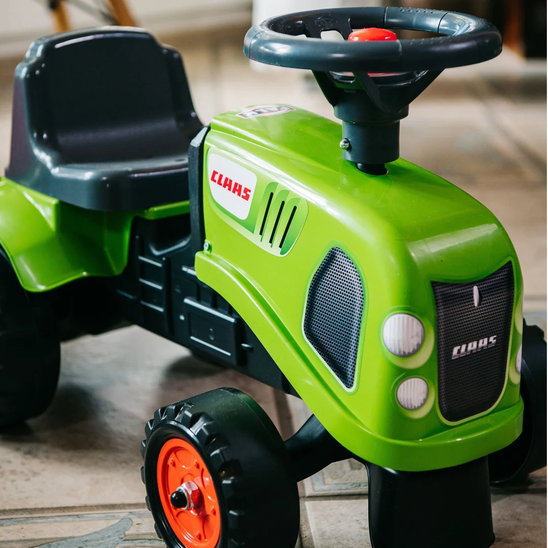 FALK Traktorek Baby Claas Zielony z Przyczepką