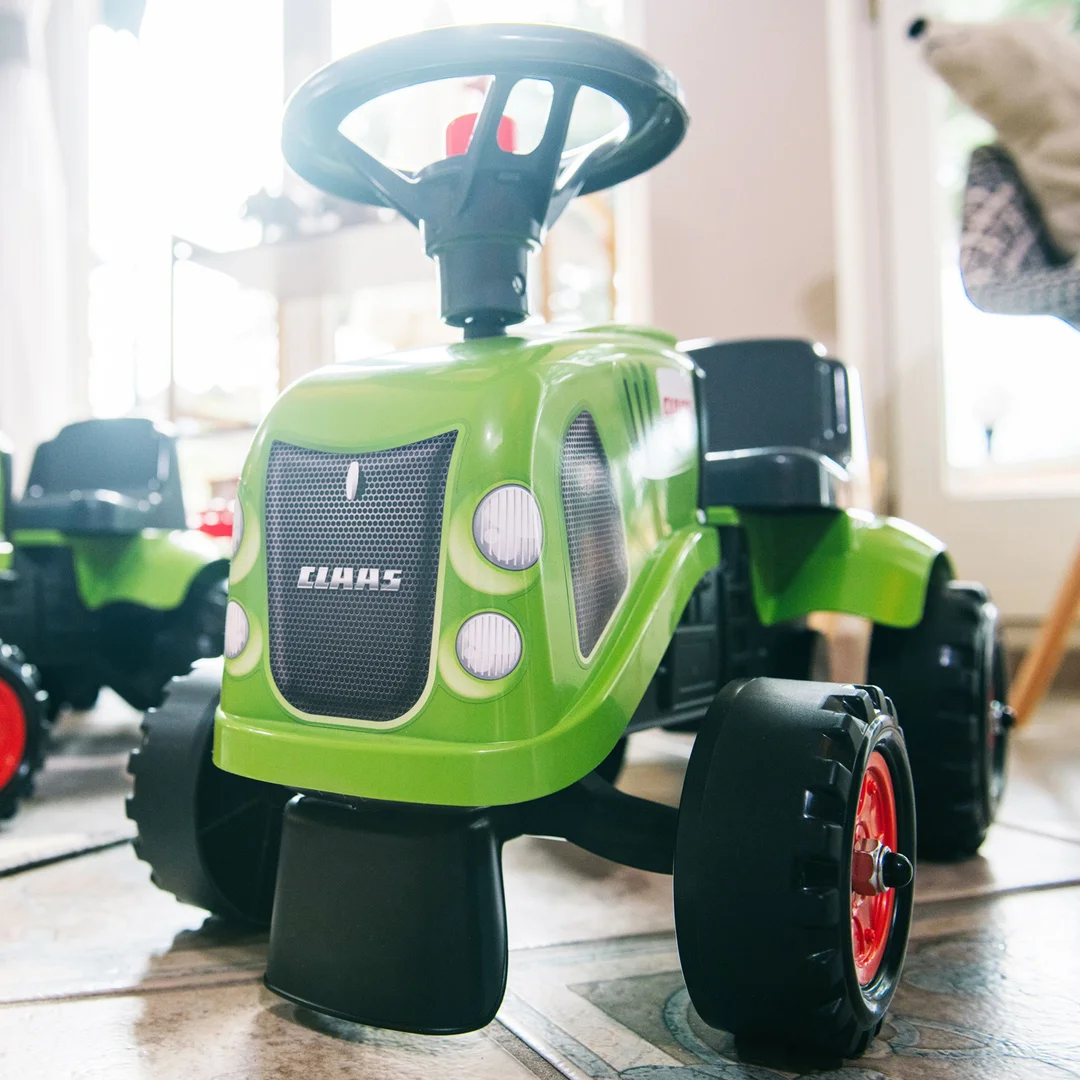 FALK Traktorek Baby Claas Zielony z Przyczepką