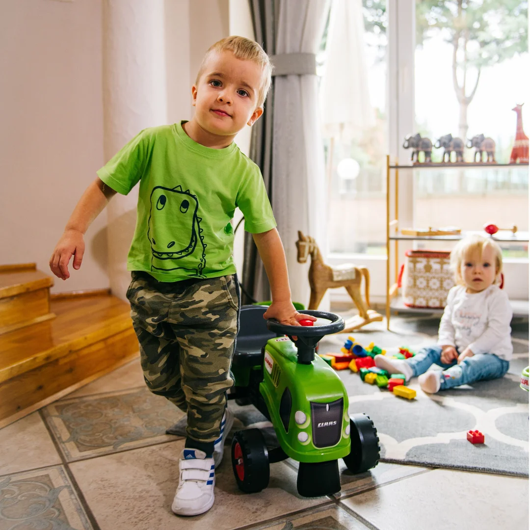 FALK Traktorek Baby Claas Zielony z Przyczepką