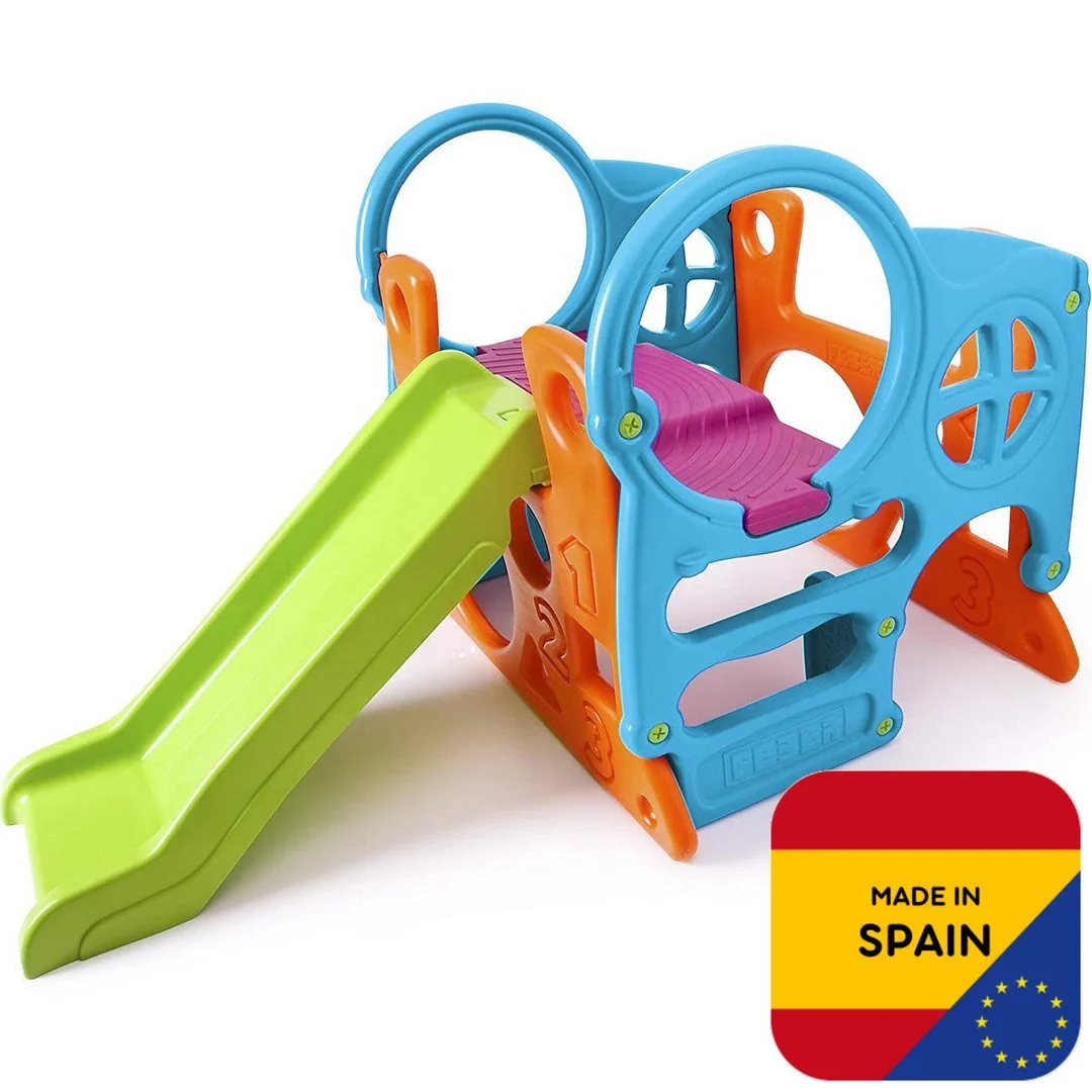 FEBER Duży Plac Zabaw Activity Center Zjeżdżalnia Ścianka Wspinaczkowa Kształty