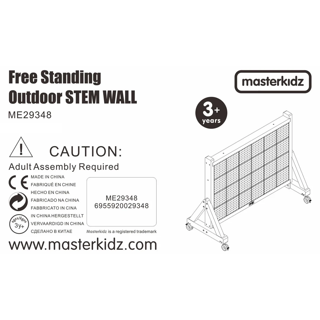 MASTERKIDZ Drewniana Ściana Tablica XXL Naukowa Kreatywna STEM WALL Outdoor