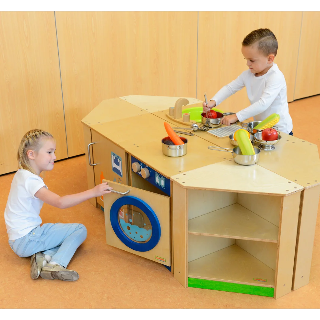 MASTERKIDZ Drewniana Szafka Kuchenna Narożna dla Dzieci