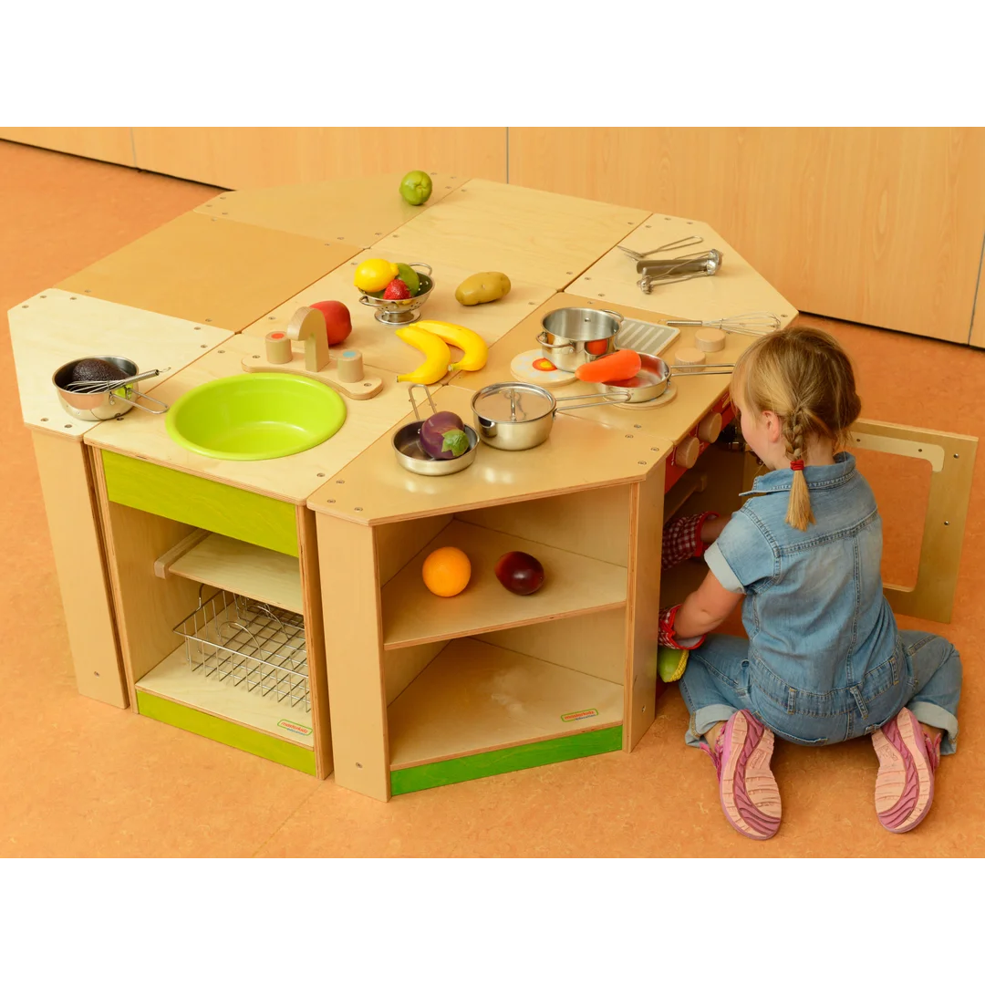 MASTERKIDZ Drewniana Szafka Kuchenna Narożna dla Dzieci