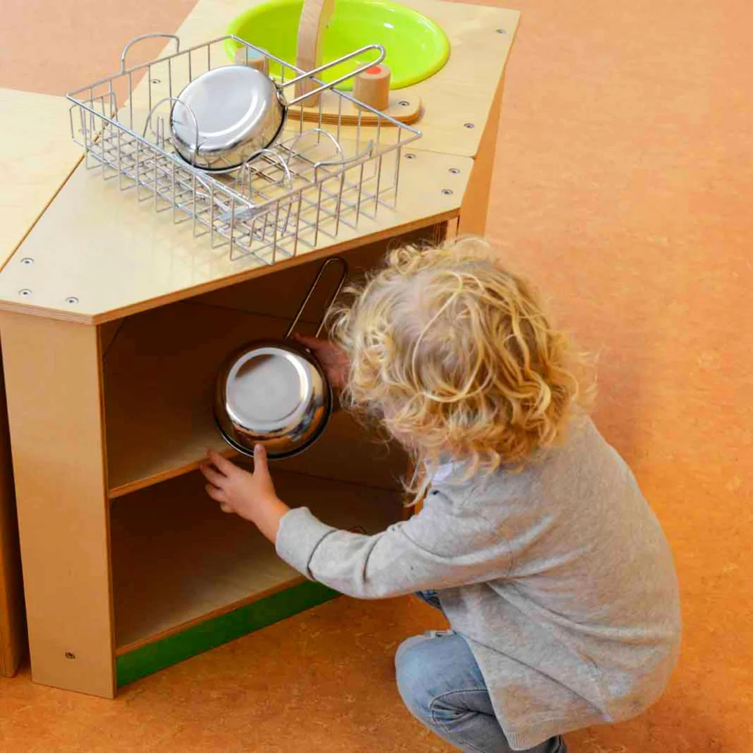 MASTERKIDZ Drewniana Szafka Kuchenna Narożna dla Dzieci